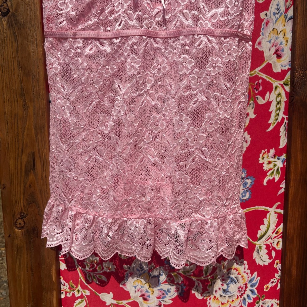 Pink Lace Babydoll Coquette Ruffled Mini Lingerie Dress Chemise Fairy Size XXL - Picture 5 of 10